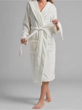 Do Not Disturb Robe in Snow - satin lined eye mask in hood. Unisex M/L 🧖🏼‍♀️🧖🏻🤫